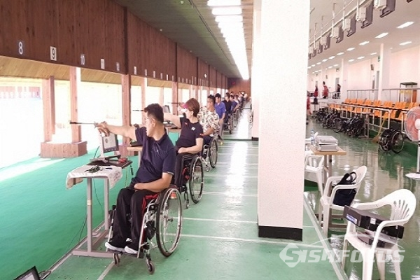 제8회 임실군수기 전국장애인사격대회에 참가한 선수들