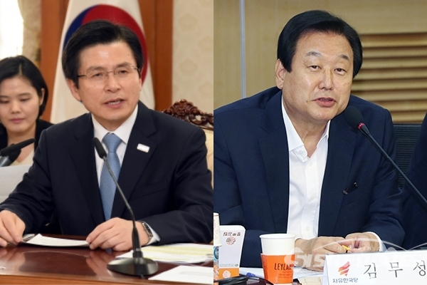 황교안 전 국무총리(좌)와 김무성 자유한국당 의원(우)의 모습. ⓒ시사포커스DB