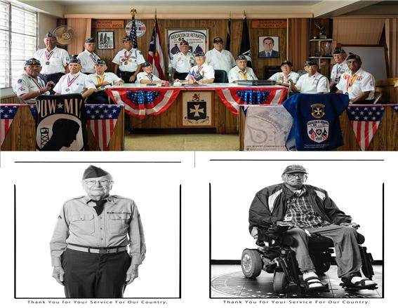 지난 7월 촬영된 푸에르토리코 참전용사 단체사진(사진, 상)과 지난 9월 미국 현지에서 촬영된 참전 용사 개인사진(사진,하)-오웬 스티븐슨(Owen c. Stevenson), 존 베이커(John P. Baker)ⓒ한화그룹