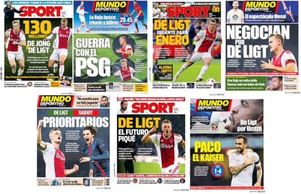 지난주 스페인 스포츠 신문 표지 ⓒ스포르트, 엘 문도 데포르티보
