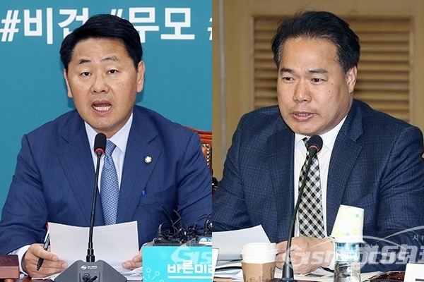 바른미래당 김관영 원내대표(좌)와 민주평화당 이용주 의원(우)의 모습. 사진 / 오훈 기자