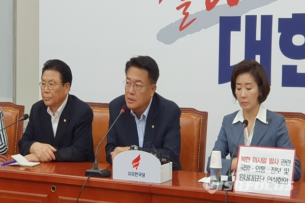 정진석 의원이 발언하고 있다. 사진 / 박상민 기자