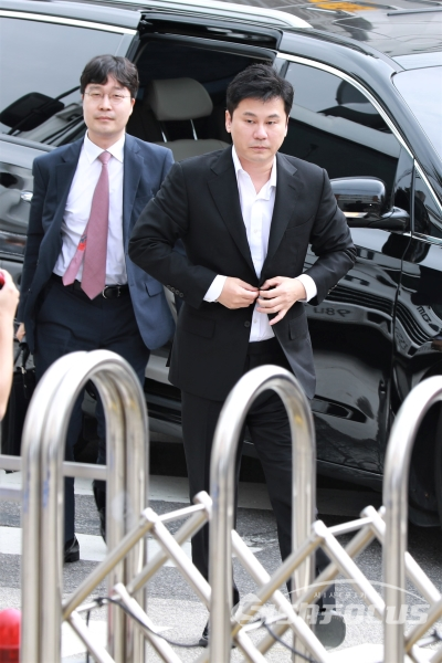 양현석 전 YG 엔터테인먼트 대표가 피의자 신분으로 출석하고 있다. [사진 / 오훈 기자]