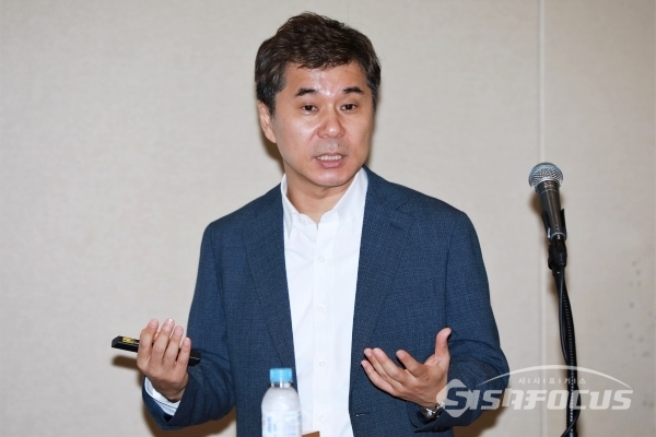 김종서 아톤 대표가 회사의 사업 전략 및 향후 성장 계획에 대해 소개하고 있다. [사진 /오훈 기자]