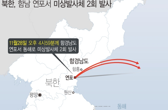 합동참모본부는 28일 북한이 미상 발사체를 발사했다고 밝혔다. ⓒ뉴시스