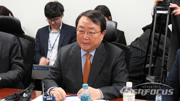 이갑산 범시민사회단체연합 상임대표가 발언하고 있다. 사진 / 박상민 기자