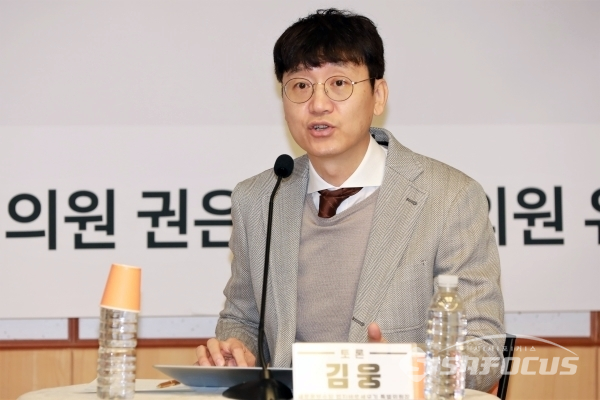 김웅 새로운보수당 법치바로세우기 특별위원장이 발언을 하고 있다. [사진 /오훈 기자]