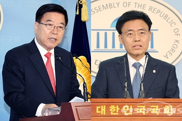 미래통합당의 김광림(좌), 최교일(우) 의원이 총선 불출마를 선언했다. 사진 / 오훈 기자