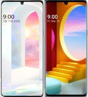 LG전자가 지난 20일 공개한 LG 벨벳의 디자인(왼쪽)과 실제 제품 이미지. 베젤 크기가 미세한 차이를 보이고 있다. ⓒLG전자