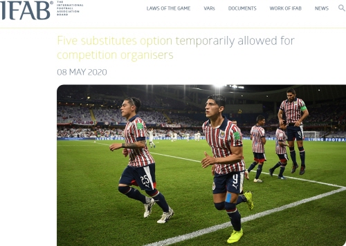 국제축구평의회, 교체선수 3명에서 5명으로 규칙 임시 개정/ 사진: ⓒ국제축구평의회 홈페이지
