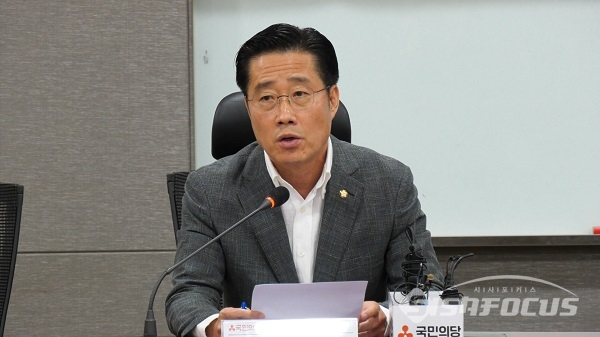 이태규 의원이 최고위원회의에서 모두발언하고 있다. 사진 / 박상민 기자