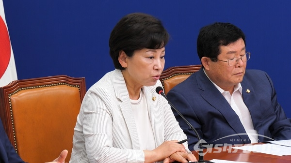 더불어민주당 남인순 의원이 최고위에서 발언하고 있다. 사진 / 박상민 기자