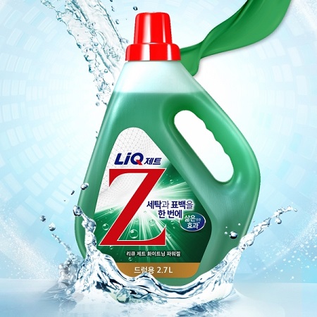 애경산업이 세탁과 표백 기능을 한 번에 할 수 있는 액체세제 ‘리큐 Z 화이트닝 파워겔’을 출시했다. ⓒ애경산업