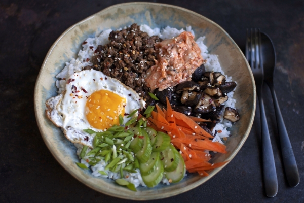 한국산 표고버섯이 중동시장 진출에 성공했다. 표고버섯이 포함된 비빔밥 밀키트 모습. ⓒaT