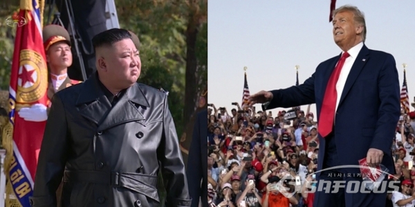 북한 김정은 국무위원장(좌)과 미국 도널드 트럼프 대통령(우). 시사포커스DB