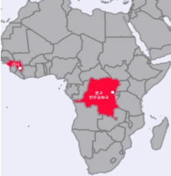 DR콩고 및 기니 에볼라바이러스병 유행발생 지역 / ⓒ질병관리청