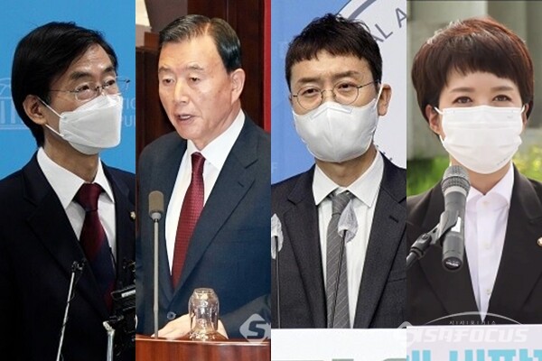 (좌측부터) 국민의힘 조경태 의원, 홍문표 의원, 김웅 의원, 김은혜 의원. 사진 / 시사포커스DB