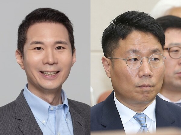김경훈 구글코리아 대표(왼쪽)와 윤구 애플코리아 대표. ⓒ구글코리아, 뉴시스