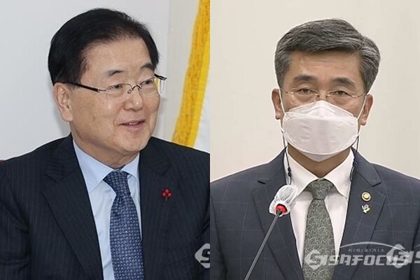 (좌측부터) 정의용 외교부장관, 서욱 국방부장관. 사진 / 시사포커스DB