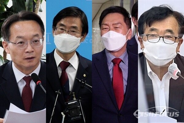 (좌측부터) 국민의힘 조해진, 조경태, 김기현, 서병수 의원. 사진 / 시사포커스DB