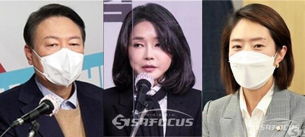 (왼쪽부터) 윤석열 대통령, 김건희 여사, 고민정 더불어민주당 최고위원. 시사포커스DB