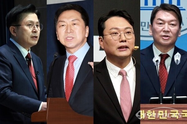 (좌측부터) 국민의힘 황교안, 김기현, 천하람, 안철수 당 대표 후보. 사진 / 시사포커스DB