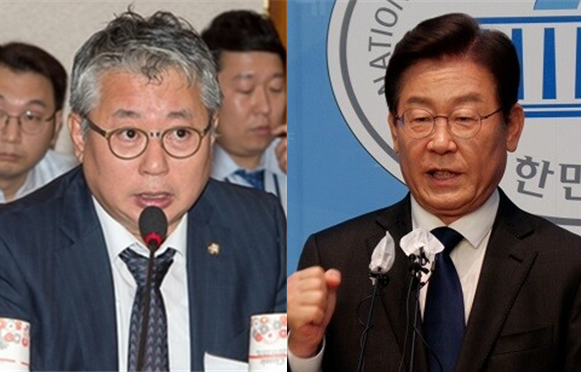 조응천 더불어민주당 의원(좌)과 이재명 민주당 대표(우). 시사포커스DB