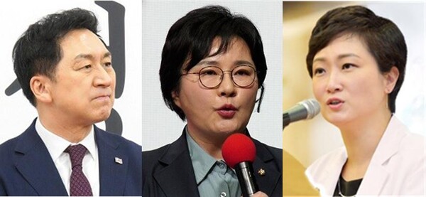 (왼쪽부터) 국민의힘 김기현 당대표, 조수진 최고위원, 이언주 전 의원. 시사포커스DB