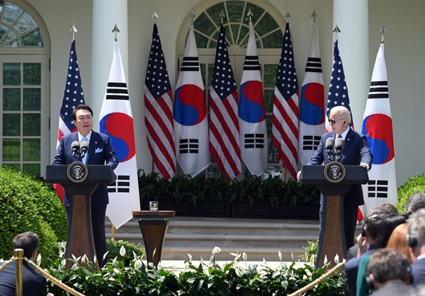 4월 26일 윤석열 대통령은 바이든 대통령과 한미 공동기자회견을 열었다. ⓒ대통령실