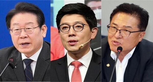(왼쪽부터) 이재명 더불어민주당 대표, 김병민 국민의힘 최고위원, 국민의힘 국민통합위원장인 정운천 의원. 사진 / 시사포커스DB