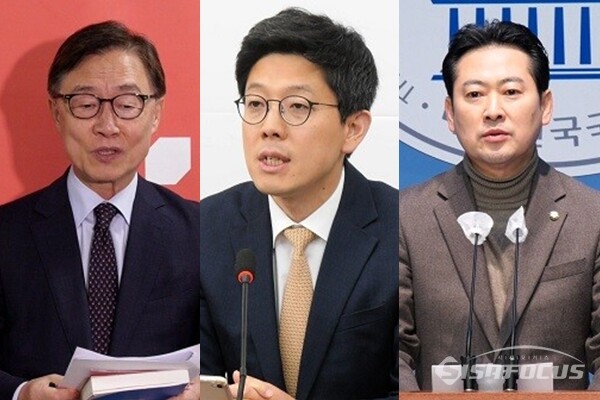 (좌측부터) 국민의힘 최재형 의원, 김병민 최고위원, 장동혁 원내대변인. 사진 / 시사포커스DB