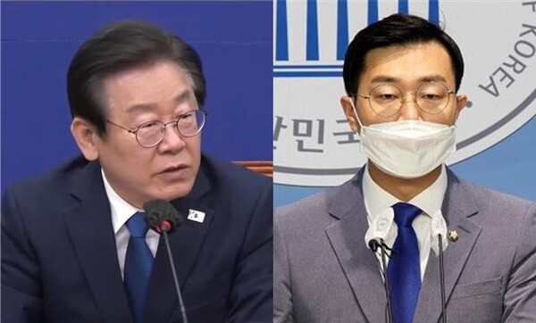 이재명 더불어민주당 대표(좌)와 민주당 정치혁신위원장을 맡고 있는 장경태 최고위원(우). 시사포커스DB
