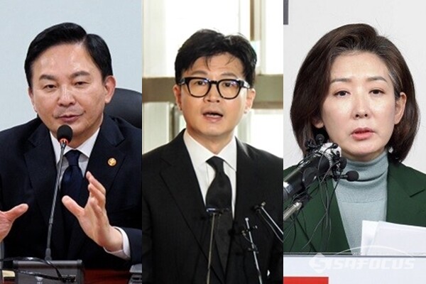 (좌측부터) 원희룡 국토교통부장관, 한동훈 법무부장관, 나경원 전 의원. 사진 / 시사포커스DB