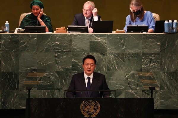 윤석열 대통령, 지난 9월  UN총회에 참석해 기조연설 ⓒ대통령실