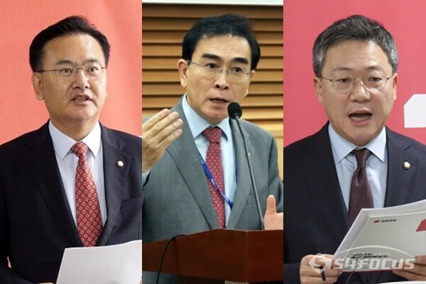 (좌측부터) 국민의힘 유상범, 태영호, 박정하 의원. 사진 / 시사포커스DB