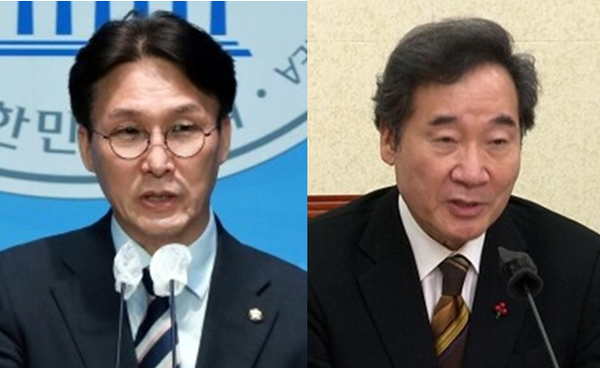 김민석 더불어민주당 의원(좌)과 이낙연 전 민주당 대표(우). 시사포커스DB