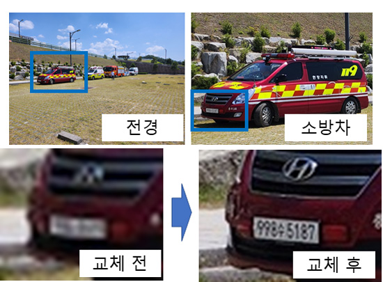 저화질에서 고화질 CCTV로의 교체시 선명도 비교 / ⓒ행안부
