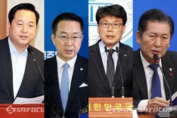 (좌측부터) 더불어민주당 김두관, 박성준, 진성준, 정청래 의원. 사진 / 시사포커스DB