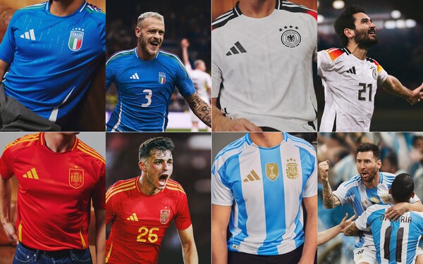 유로2024와 코파아메리카2024 참가국 중 강팀인 독일, 이탈리아, 스페인, 아르헨티나 홈 저지가 공개됐다. ⓒ아디다스