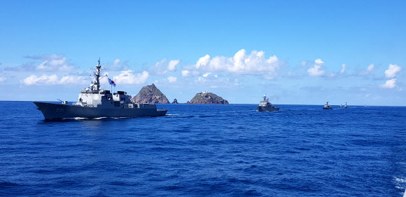 2019년 해군의 독도방어훈련 당시 모습 / ⓒ해군 제공