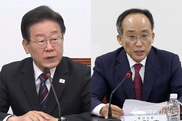 이재명 더불어민주당 대표(좌), 추경호 국민의힘 원내대표(우). 사진 / 시사포커스DB