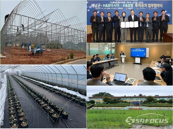 화산남초에 과수실증단지 조성. 사진/해남군청 제공