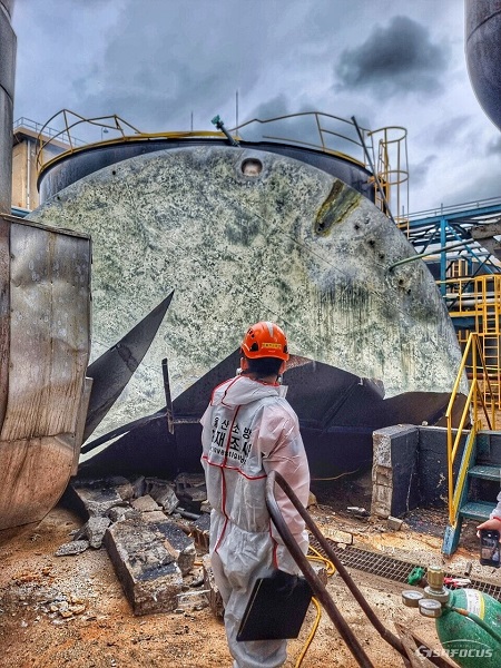 29일 울산 울주군 온산읍 소재 한 공장에서 원인을 알수 없는 폭발 사고가 발생했다. 사진/울산소방본부