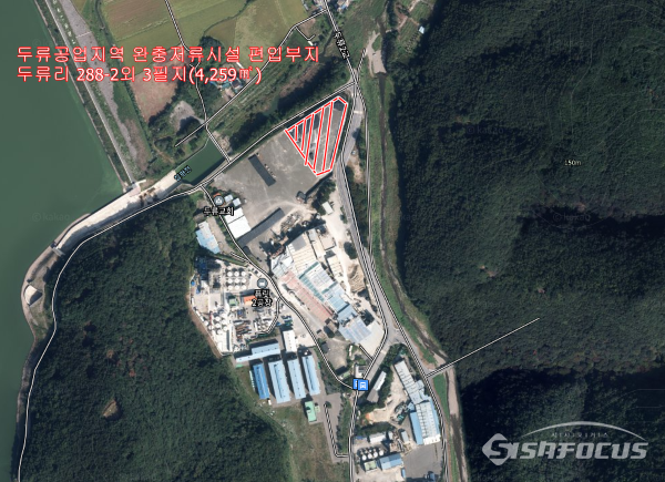 완충저류시설 편입 부지 위치도. 사진/경주시