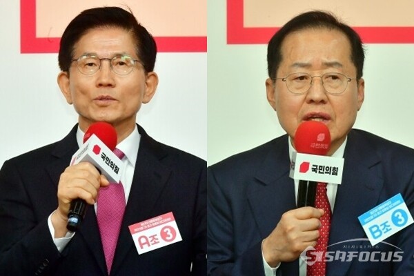 김문수 전 장관(좌), 홍준표 전 대구시장(우). 사진 / 시사포커스DB