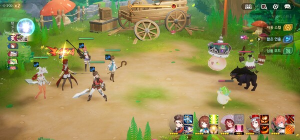 세븐나이츠 리버스의 메인 전투 모습. ⓒ세븐나이츠 리버스 앱 캡쳐