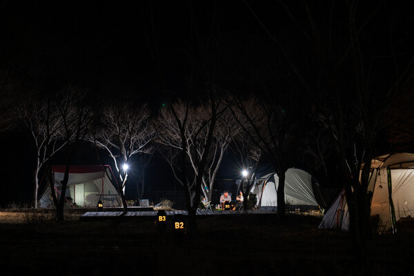 영양군 청소년수련원 캠핑장 야경.ⓒ영양군