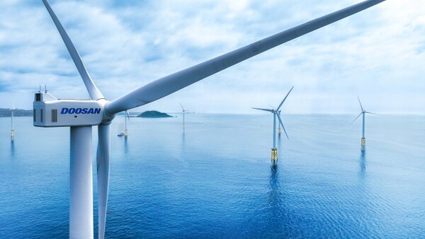 두산에너빌리티가 제주 한림읍 인근 해상에 설치한 5.5㎿ 해상풍력발전기 / ⓒ두산에너빌리티