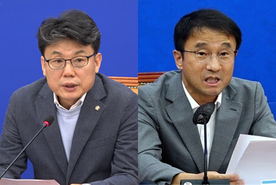 더불어민주당 진성준 정책위의장(좌)과 국회 예산결산특별위원장으로 선출된 한병도 의원(우). 시사포커스DB