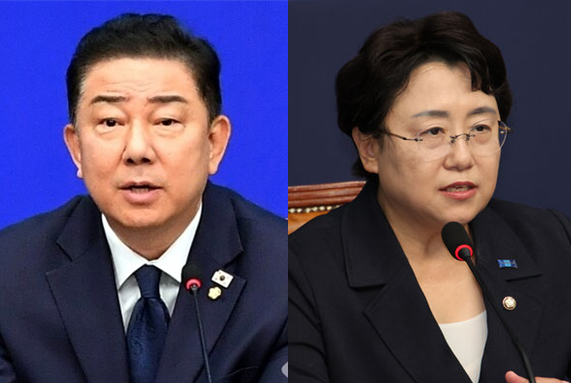 집권여당인 김병기 더불어민주당 대표 직무대행 겸 원내대표(좌)와 범여권으로 분류되는 김선민 조국혁신당 당대표 권한대행(우). 사진 / 시사포커스DB(좌), ⓒ뉴시스(우)